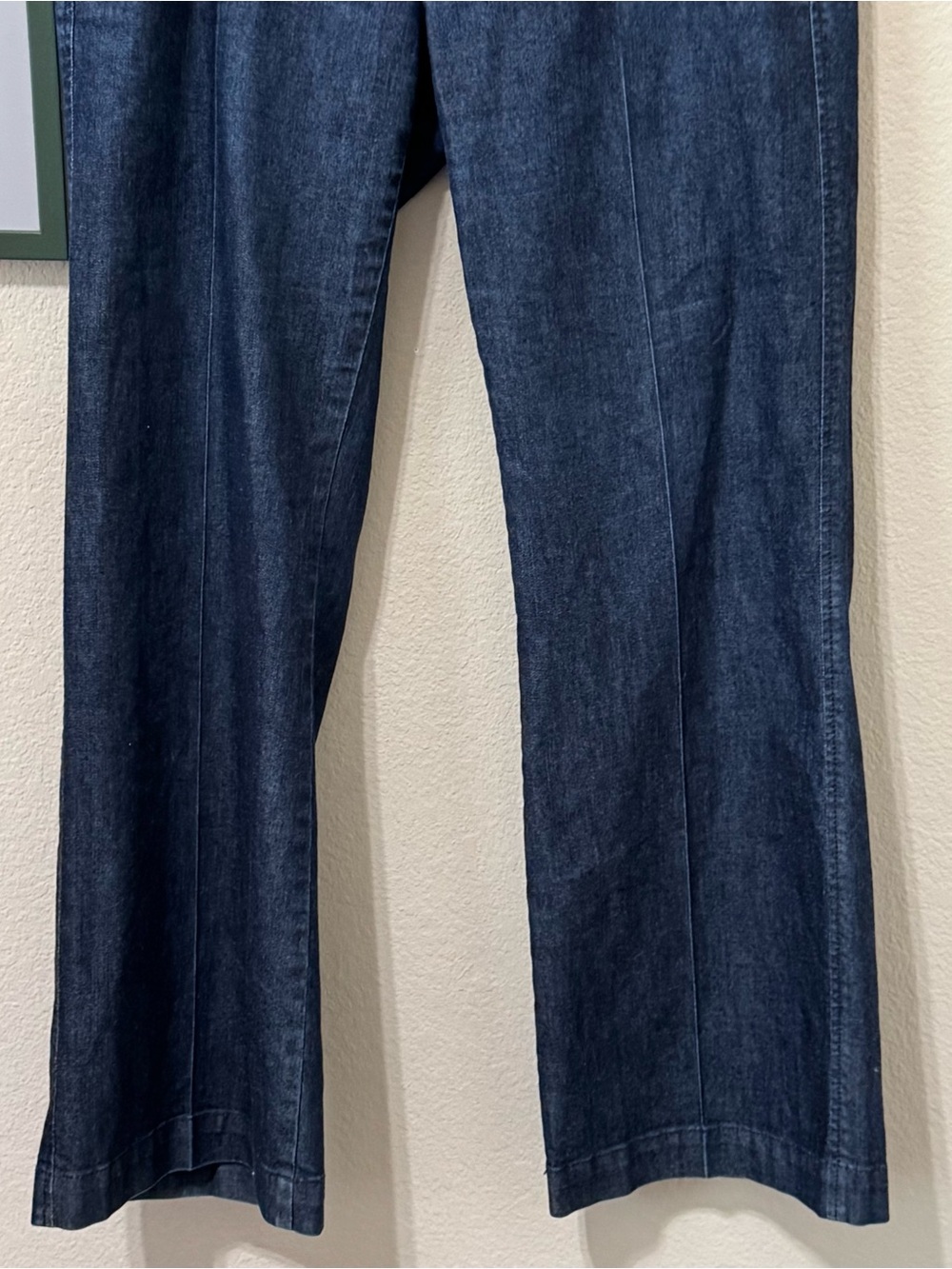 GAP | The Trouser Women's Dark Blue Denim Slacks - Classic Straight Leg Size 8 - Picture 3 of 13